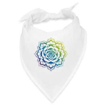 Rose Mandala Boho - Bandana - Weiß - Vorne