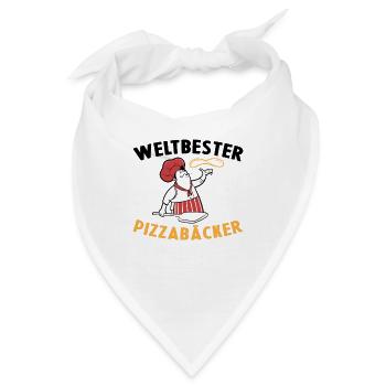 Weltbester Pizzabäcker Pizza Geschenkidee Kochen - Bandana - Weiß - Vorne