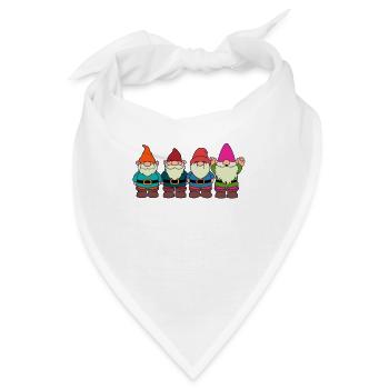 4 Gartenzwerge - Bandana - Weiß - Vorne