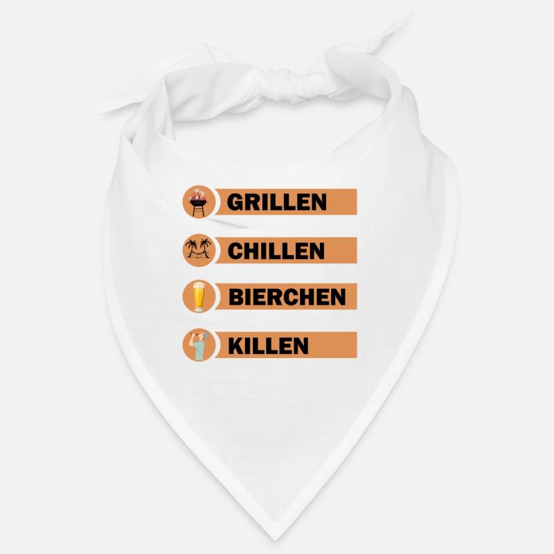 Grillen Chillen Bierchen Killen Grill Bier Spruch Bandana