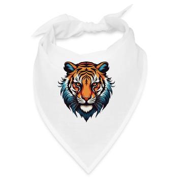 Tiger Portrait - Bandana - Weiß - Vorne