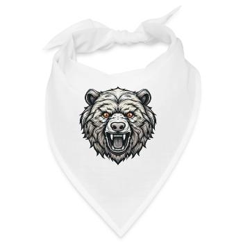 Bär Portrait - Bandana - Weiß - Vorne