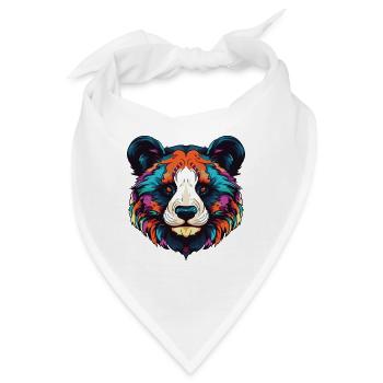 Panda Portrait - Bandana - Weiß - Vorne