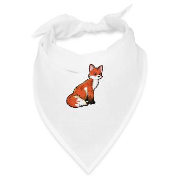 Zeichnung eines Rotfuchs - Bandana - Weiß - Vorne