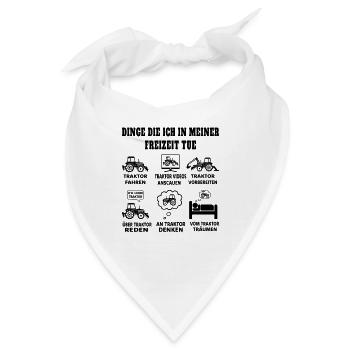 was ich in meiner Freizeit mache Traktor - Bandana - Weiß - Vorne