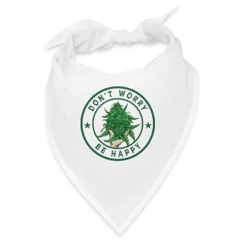 Cannabis Marihuana Weed Kiffen - Bandana - Weiß - Vorne