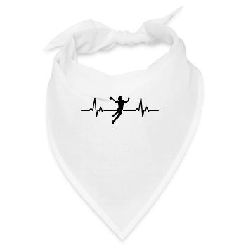 Handball Handballerin Herzschlag - Bandana - Weiß - Vorne