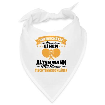Alten mann mit einem tischtennisschläger - Bandana - Weiß - Vorne