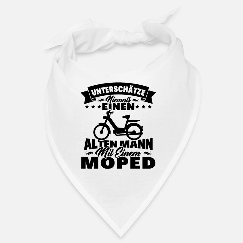 Alten mann mit einem Moped Bandana
