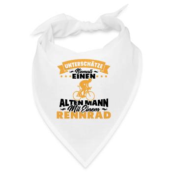 Alten mann mit einem Rennrad - Bandana - Weiß - Vorne