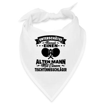 Alten mann mit einem tischtennisschläger - Bandana - Weiß - Vorne
