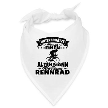 Alten mann mit einem Rennrad - Bandana - Weiß - Vorne