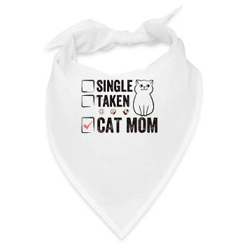Single Taken Cat Mom funny Cat Mama Quotes - Bandana - Weiß - Vorne
