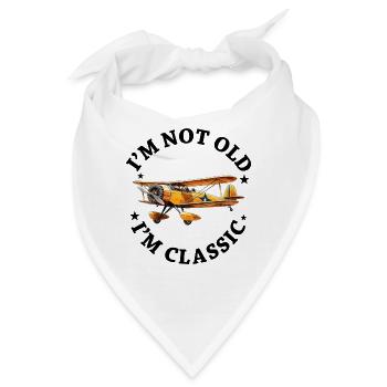I'm not Old I'm Cassic Vintage Plane Airplane - Bandana - Weiß - Vorne