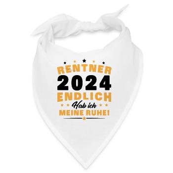 Ruhestand Pension Rente 2024 Rentner - Bandana - Weiß - Vorne