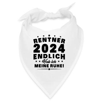 Ruhestand Pension Rente 2024 Rentner - Bandana - Weiß - Vorne