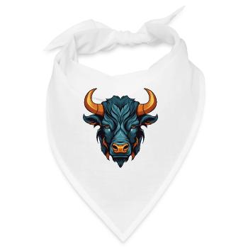 Bulle Kopf Taurus - Bandana - Weiß - Vorne
