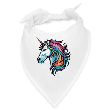 Einhorn Kopf - Bandana - Weiß - Vorne