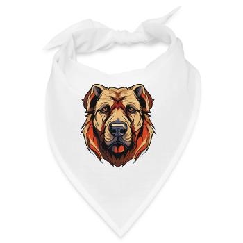 Kangal Hund Kopf - Bandana - Weiß - Vorne