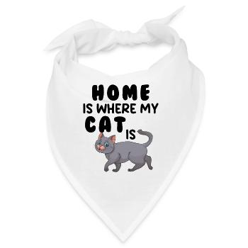 Zuhause ist da, wo meine Katze ist - Bandana - Weiß - Vorne