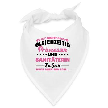 SANITÄTERIN - Gleichzeitig Prinzessin - Bandana - Weiß - Vorne