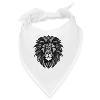 Löwe Kopf - Bandana - Weiß - Vorne