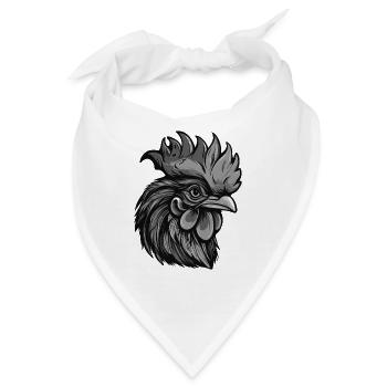 Hahn Portrait - Bandana - Weiß - Vorne