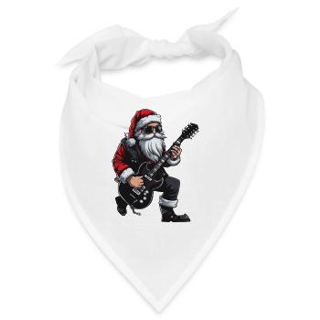 Weihnachtsmann Gitarre Santa Konzert Metal - Bandana - Weiß - Vorne