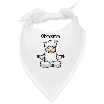 Ohmmm eine süße Yoga Lama Alpaka Llama - Bandana - Weiß - Vorne