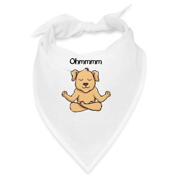 Ohmmm ein Yoga Hund Yoga Dog - Bandana - Weiß - Vorne
