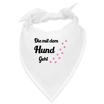 Die mit dem Hund geht - Bandana - Weiß - Vorne