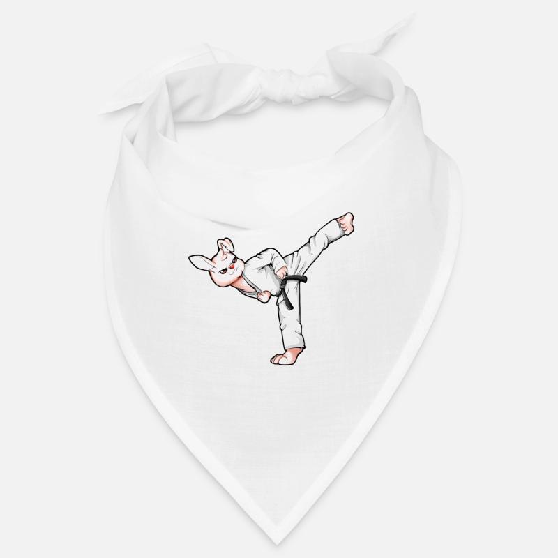 Lapin de dessin animé faisant de l’hapkido - Bandana - blanc