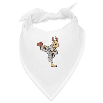 Cartoon Hase macht Tang Soo Do - Bandana - Weiß - Vorne
