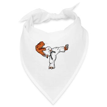 Cartoon TREX macht Tang Soo Do - Bandana - Weiß - Vorne