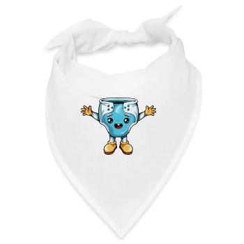 Cartoon Kawaii Windel - Bandana - Weiß - Vorne