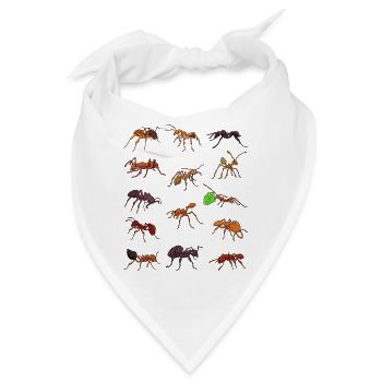 Viele verschiedene Ameisenarten - Bandana - Weiß - Vorne
