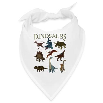 Verschiedene Dinosaurier - Bandana - Weiß - Vorne