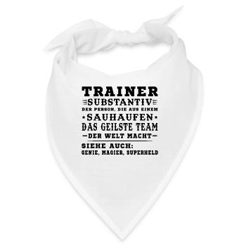 Bester Trainer Tshirt Coach Geschenk - Bandana - Weiß - Vorne