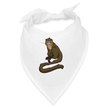 Kawaii Blaumaulmeerkatze - Bandana - Weiß - Vorne