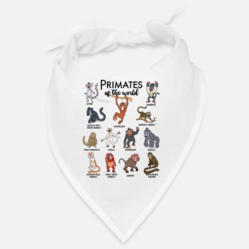 Différents singes - Types de primates Bandana