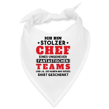 Ich bin Stolzer Chef Geschenkidee - Bandana - Weiß - Vorne
