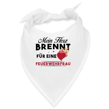 Mein Herz brennt für eine Feuerwehrfrau - Bandana - Weiß - Vorne
