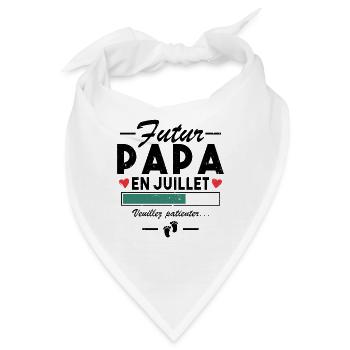 Werdender Papa im Juli Schwangerschaftsankündigung an Papa - Bandana - Weiß - Vorne