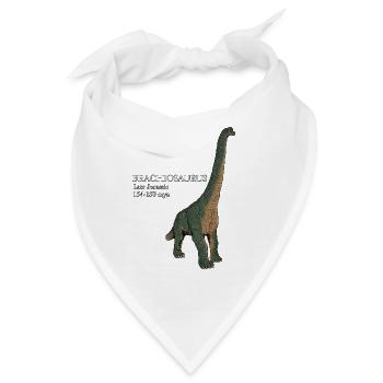 Realistische Zeichnung des Brachiosaurus - Bandana - Weiß - Vorne
