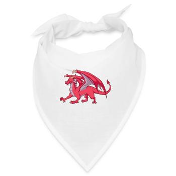 Roter Drache - Bandana - Weiß - Vorne