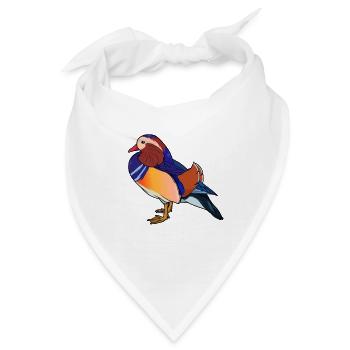 Zeichnung einer Mandarinente - Bandana - Weiß - Vorne