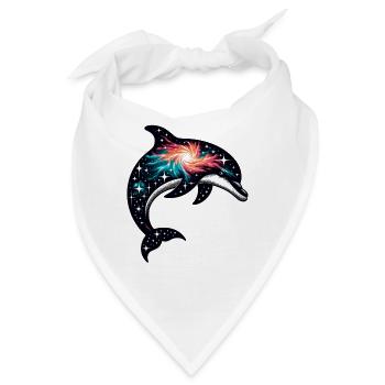 Dolphin Space Galaxy Universum - Bandana - Weiß - Vorne