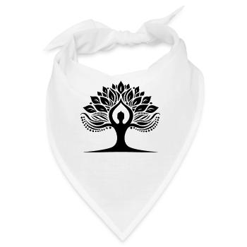 Yoga-Posen-Baum - Bandana - Weiß - Vorne