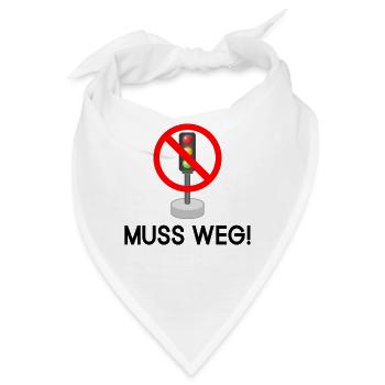 Die Ampel muss Weg - Bandana - Weiß - Vorne