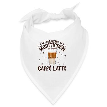 Meditieren und Caffè Latte - Bandana - Weiß - Vorne